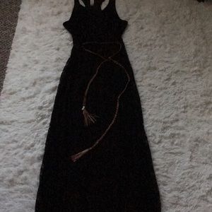 Long black mesh dress